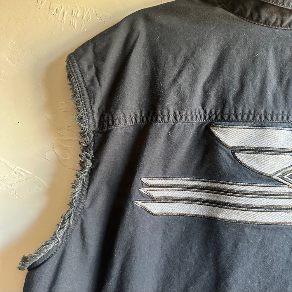 Harley Davidson Black Cut Off Vest 2XL Biker Grunge Y2K Moto Sz‎ 2XL Biker - Picture 4 of 12